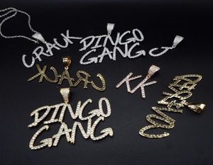 Custom Lovers Name Iced Out Letters Chain Pendants Necklaces Men039s Charms Zircon Hip Hop Jewelry With Chain gift 249f4891507