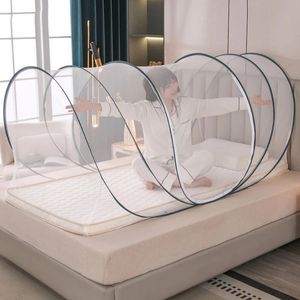 Travel Mosquito Net Girls Używają komarów, składanie pojedynczego łóżka przenośne, regulowane luksusowe luksusowe łóżko zamykane w netto. 240509