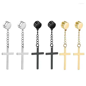 Rücken Ohrringe Punkmenschen Strong Magnet Magnet Cross Ohrschstene Set Nicht piercing gefälschter Geschenk für Freund Liebhaber Schmuck Schmuck