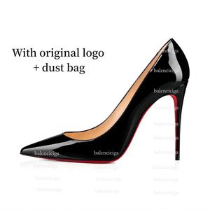 Дизайнерские красные знаменитые дно каблуки высокий каблук Тонкие классические заостренные шпильки черные патентные патентные кожаные платья женские сандалии Whitedress 2 33