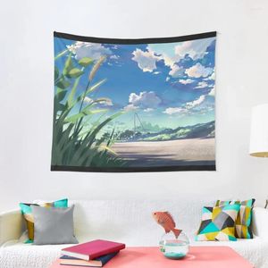 Wandteppiche Anime Country Road Tapestry Room Ästhetic Decoration Decoration Home Living For Slasce Room