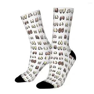 Herrensocken Duschvorhang Brüste gerade männliche Männer Frauen Herbststrümpfe Polyester Harajuku