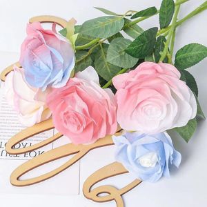 Decorative Flowers 2/5PCs Rose Artificial Bouquet 50cm Fake For Indoor Vase Home Decor Garden Wedding Marriage Decoration Outdoor