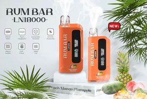 Carette elettroniche al 100% barre rum originale 18000 sbuffi 0% 2% 3% 5% 550 mAh batteria21ml dispositivo preimpegnato Oli usa e getta originale grande vapodi