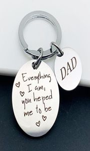 Keychains Doradeer Alloy Key Chain Men Dad Everything Iam Holder Creative Letter Color Ring Pendant For Father Day Gifts4217603