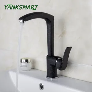 Torneiras de pia do banheiro Yanksmart Black Painting Dots Basin Faucet Kitchen Handel Holder Mixer Tap Brass Brass Banheiro Torneira