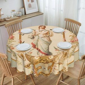 Table Cloth French Aubusson Antique Tapestry Tablecloth Round Oilproof Europe Carpet Floral Cover For Dining Room 60 Inches