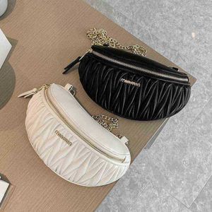 Minority Design Embroidery belt Bag Women's Versatile Chain Messenger Chest Bag Waist Bag 220712 240511