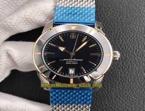 GF Üst Sürüm Süperokan II UB2010121B1A1 ETA 2824 Otomatik Siyah Dial Mens Watch 18k Gül Altın Çelik Çelik Strap Spor Tasarımcısı3520812