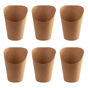 Disposable Cups Straws 100Pcs Disposal Take-Out Party Dessert Supplies Baking Cakes Egg Puff French Fries Chips Snacks Kraft Paper Holder