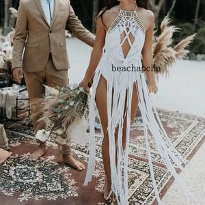 Beachapche Ins vendendo mulheres Trassels Sexy Long Dresscelebrate Nightclub Dress Dress Férias de férias de praia Party de alta qualidade 240508