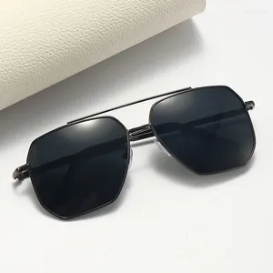 Occhiali da sole oversize per uomini poligoni antiriflesso specchio classico occhiali in metallo quadrato femminile sole Uv400