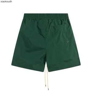 Rhude High end designer shorts for trendy Meichao Letter Embroidered High Street Hip Hop Mens and Womens Casual Sports Shorts With 1:1 original labels