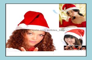 Hats de festas de suprimentos festivos fábrica de jardim de casa 1500pcs Red Santa Claus Hat TRA Soft Plush Christmas Cosplay CH DHWUW9671120