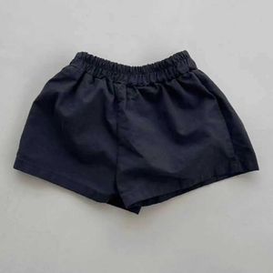 JDAD Shorts Summer Boys and Girls Solid Loose Vintage Wide Ben Shorts Fullt Matched Baby Thin Holiday Shorts Childrens Cotton Mini Trousers D240510