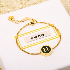 Women's fashion MUMU bracelet luxury designer MUI MUI letter same style hand ornament high rhinestone pearl zircon alloy bracelets with gift box