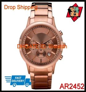 100 Japan Movement Dropship Men039S Classic Matal Chronograph Watch AR2452 AR2453 AR24541509179