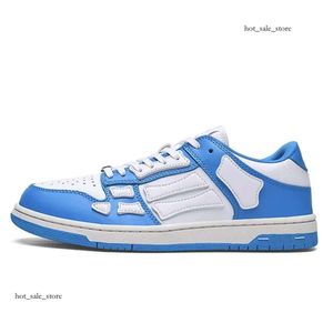 Top designer Skeleton Casual Shel Skel High Low Shoes Lace Up Trainer White Blue Blue Bones Runner Sports Platform Sneakers 132 132