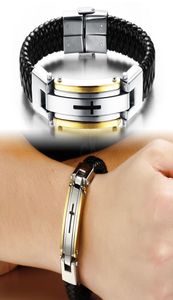 Fashion Titanium Steel Genuine Leather Charm Bracelets For Women Retro Simple Chain Bangle Designer Luxury Jewelry Mens Gold Bracelet9555596