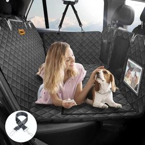 Cat Carriers Car Dog Back Seat Runnder com a janela de malha de placa e armazenamento de armazenamento Tampa de capa à prova d'água Universal