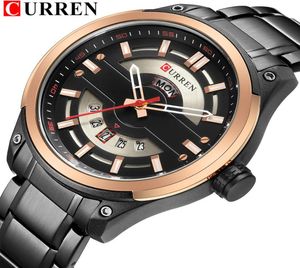 Роскошные бренд Curren Watch Mens нержавеющая сталь запястье дата моды и неделя мужские часы Relogio Masculino7347867