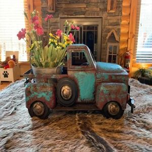 Vases Truck Decor Resin Planter Flower Rustic Vintage Farmhouse Charming Succulent Pot For Table