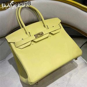 Women Handbag Brknns Swift Leather Handswen 7A Handmade Bag Swift Leather 25CM Yellow 2022 Summer