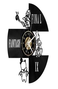 Final Fantasy Black Record zegar ścienny Work Decor Handphade Art Osobowość Prezent Rozmiar 12 cali Kolor czarny 277q9880129