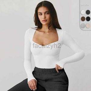 Women's T Shirt sexy Tees 2024 New Women's Square Neck Versatile Tank Top Casual Sexy Fashion Solid Color Spring/Summer Top for Women tops
