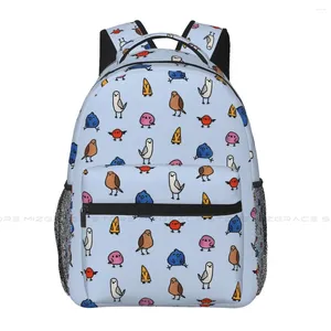 Sırt çantası kuşu kuşlar doodle öğrencileri okul çantaları erkek kız moda gençler kitaplar yumuşak sırt çantası unisex