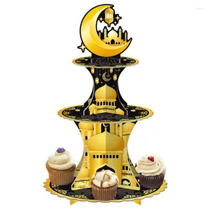 Bakeware Tools 3 Tier Round Cake står för efterrätt visar Candy Server Party Supplies Tea Birthday Moon Festivals Wedding Wedding Wedding Wedding