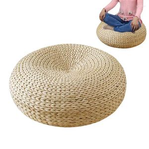 枕の手作りタータミ床丸い丸いシートチェアパッドソフト織り瞑想リビングルーム