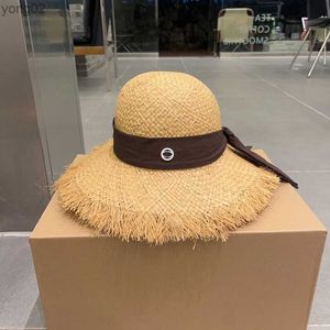 شاطئ Lafite Straw Hat Big Brim Bucket Fashion Womens Fisherman Caps Face Shield UV مقاوم للتنفس السياحي Cap CSD2402208