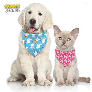 Dog Apparel Cawayi Kennel 2/4 PCs/conjunto de cachecol Triangular Bandagem Bandana Bibs Bibs Acessórios laváveis para cães pequenos