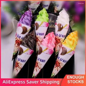 Flores decorativas de sorvete simulado Multi-Color Opcional PU Home Cake Supplies Soft Food Food Simulation Paper Toys