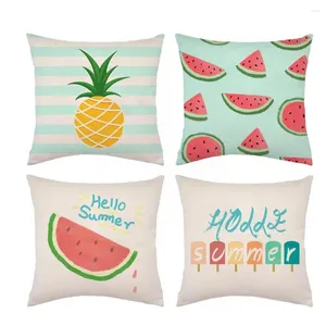 Poduszka 4PCS Summer Pillowcase45x45cm Linen Pillcase Cover Play Pillows Decor Home Farmhouse wakacje H4A4