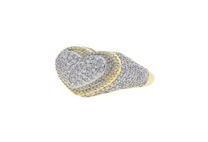 Neu angekommen Mode Fashion Two Tone Finger Ring asphaltiert Full Cz Stone für Frauen Männer Party Hochzeitsringe Schmuck Whole6789127