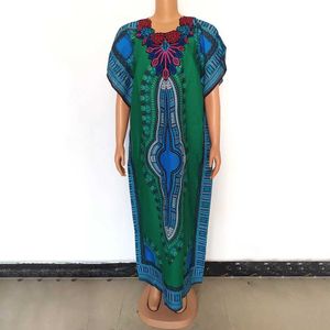 Etniska kläder Afrikanska kvinnor bär Ankara Dashiki broderade tryckta modekläder Batwing Slave Dubai Evening Dress Muslim Bounce T240510