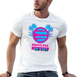 Tops canotte maschile Line Miami: T-shirt Vice Summer Top Nero T magliette semplici Shirt Pesante peso per gli uomini