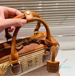 2024 y With box Leather Bowling Square Knitting Fashion bags Gifts With box