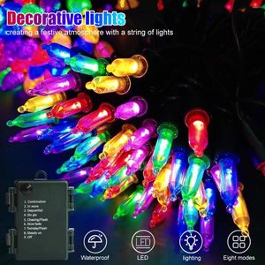 Strings 41 stóp 120 LED LIDZA LED BATEROWE 8MODES Outdoor Fariy Light with Timer for Garden Party Wedding Choinka Decor