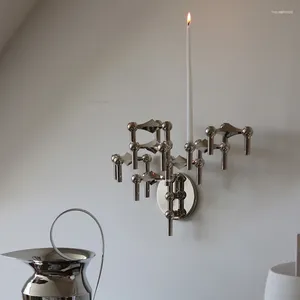 Candele decorazioni per la casa europea leggera designer d'argento a parete tavolo da pranzo a candela ad ingresso nordico