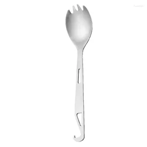 Ложки кемпинга Spoon 2 в 1 дизайн Sliver Titanium Spork Picnic Dableware Radcpacking Plastware Длинная ручка и для