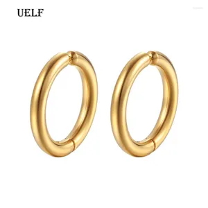 Hoop Earrings UELF Punk Titanium Steel Men Strong Magnet Magnetic Ear Stud Non Piercing Fake Earring Gift For Boyfriend Lover Jewelry