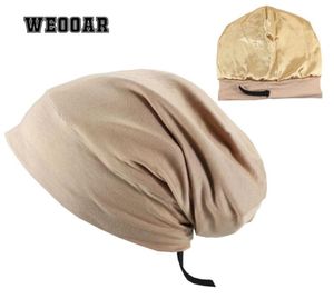 WeOOAR регулируемая выровненная капота для женщин для женщин Silk Satin Hat Night для спящей капля хлопковой шапочки Mz226 2201248967474