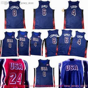 2024 Team USA Basketball Jerseys 5 Anthony Edwards 4 Stephen Curry 6 LeBron James Kawhi Leonard Joel Embiid Davis Tatum Nacional Kevin Durant Devin Booker Bam Adebayo