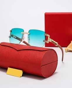 Роскошные бриллиантовые дизайнерские солнцезащитные очки для мужчин женщины бренд Buffalo Horn Man Fashion Sun Glasses Rimless Eyewear UV400 Texture M2739651