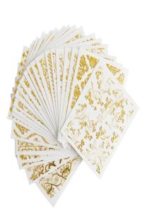 20 -Blatts Gold 3d Nail Art Stickers Hohlabziehbilder gemischte Designs Kleber Blumennägelspitzen Dekorationen Salon Accessoire5510281