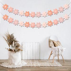 Dekoracja imprezy Daisy Flower Banner Paper Garland Flag Boho Girl Birthday Decor Happy Wedding Supplies