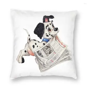 Pillow Dalmatian traz o papel cobre o sofá da sala de desenho animado de capa quadrada de cachorro 40x40cm